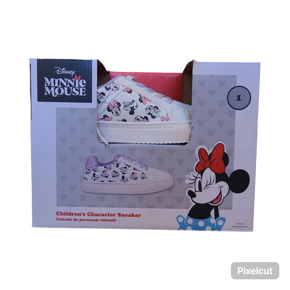 NWT Disney White and Purple Minnie Mouse Tennis Shoes Size 1